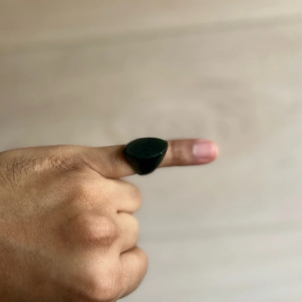 Dark Nephrite Jade Stone Ring